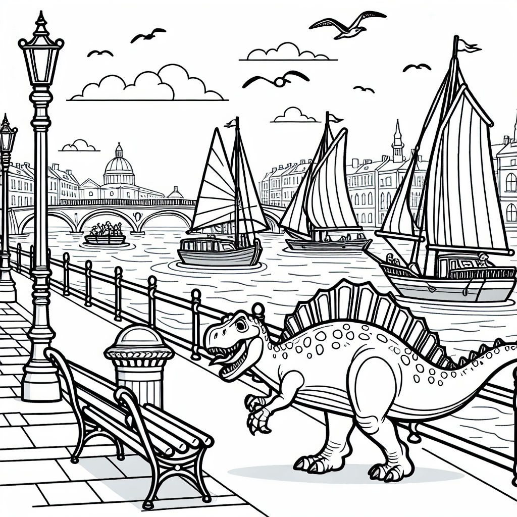 Спинозавр на набережной