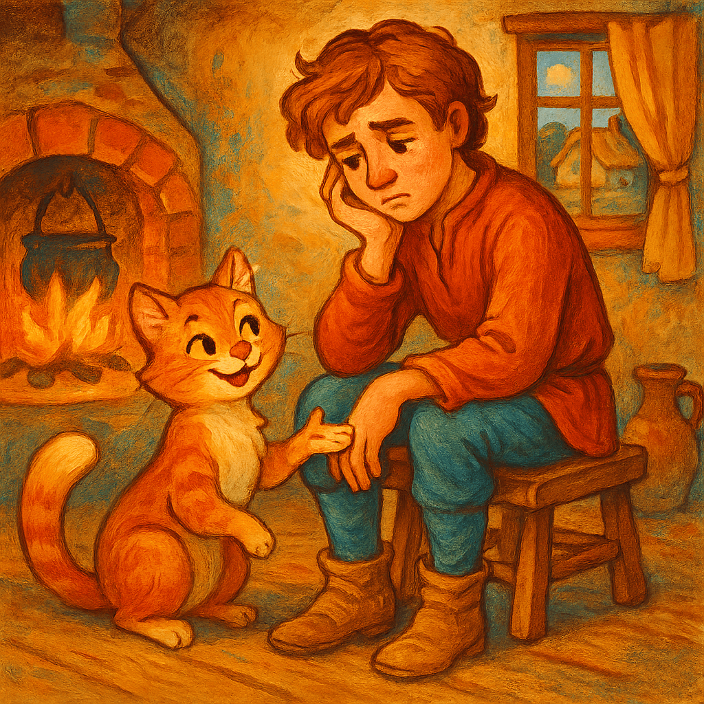 Кот советует своему хозяину не унывать